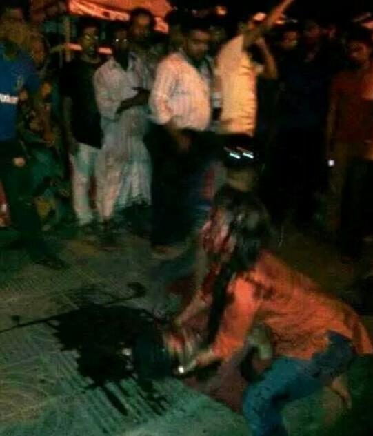 Muted onlookers. Freethinker Avijit Roy hacked to death n wife greivously injured by fundamentalists.